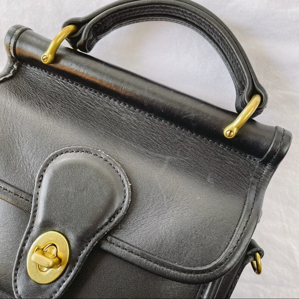 COACH VINTAGE Black MINI WINNIE CROSSBODY SATCHEL BAG 9023 - Picture 3 of 13